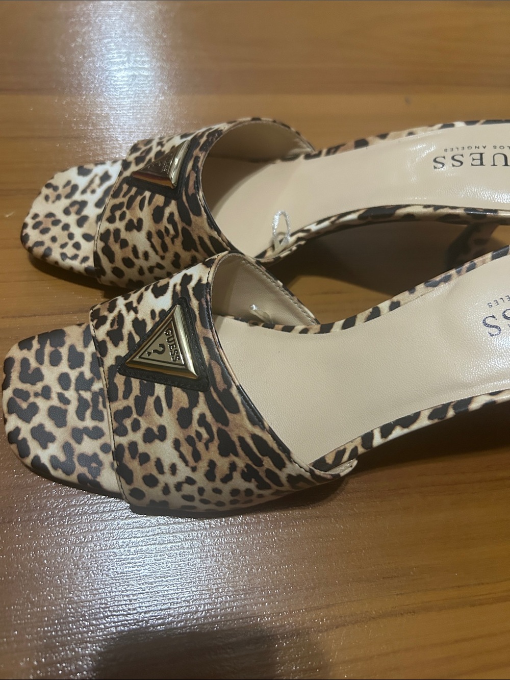 GUESS Leopard-Print Slide Mules - Brown/Black/Cream - Picture 6 of 6